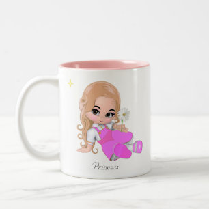 Tasse 2 Couleurs Princesse aux fées mignonnes avec Fleur marguerite