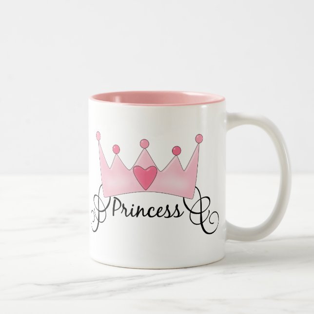 Tasse 2 Couleurs Princesse Avec Couronne - Personnalisable (Droit)