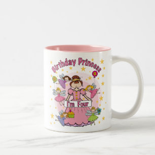 Tasse 2 Couleurs Princesse I d'anniversaire suis quatre T-shirts et