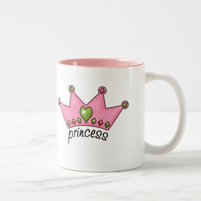 Tasse 2 Couleurs Princesse rose de diadème (Droit)