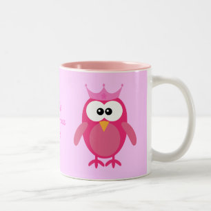 Tasse 2 Couleurs Princesse rose personnalisée mignonne de hibou de