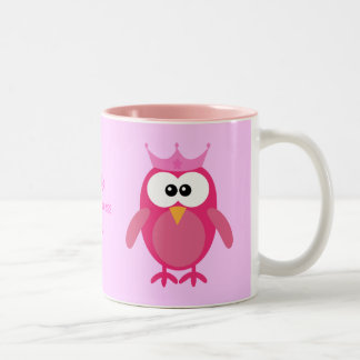 Tasse 2 Couleurs Princesse rose personnalisée mignonne de hibou de