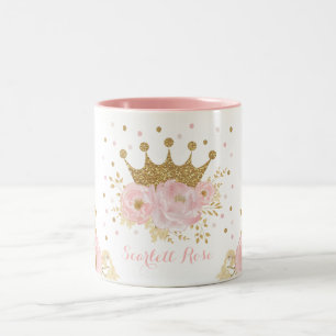 Tasse 2 Couleurs Princesse Royale Royale de la Couronne d'or rose d