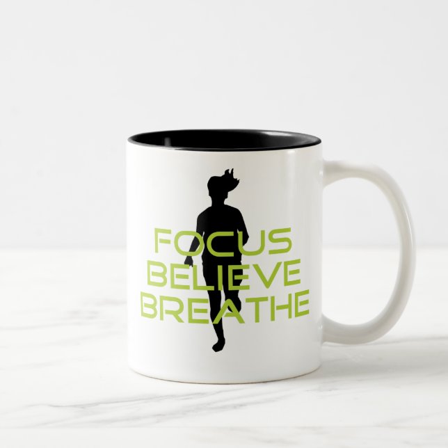 Tasse 2 Couleurs Printemps vert Focus Croire Respire (Droit)
