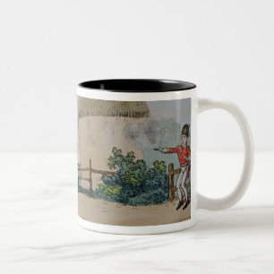 Tasse 2 Couleurs Prise de bec se battant en duel