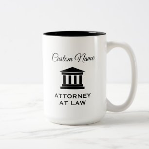 Tasse 2 Couleurs Procureur de la loi nom de l'avocat personnalisé