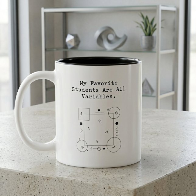 Tasse 2 Couleurs Prof de maths drôle humour | Élèves variables (Créateur téléchargé)