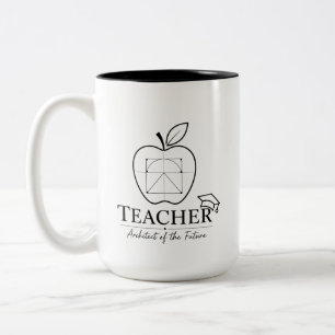 Tasse 2 Couleurs Professeur Architecte Pomme Plan d'implantation