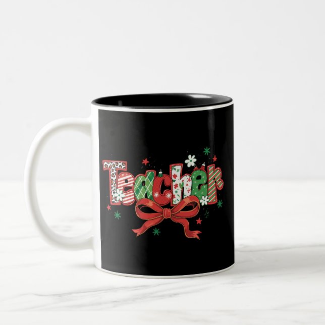 Tasse 2 Couleurs Professeur Coquette Noël Crayon Joyeux Noël  (Gauche)