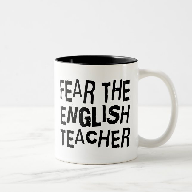 Tasse 2 Couleurs Professeur d'Anglais drôle (Droit)