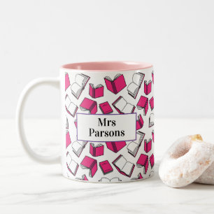 Tasse 2 Couleurs Professeur de classe Pink Librairie Livres Motif