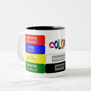 Tasse 2 Couleurs professeur de couleurs vocabulaire italien