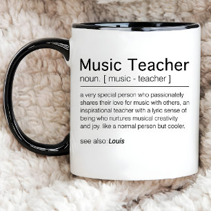 Tasse 2 Couleurs Professeur de Musique Personnalisé Définition Musi
