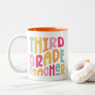 Tasse 2 Couleurs Professeur de Troisième Conception de typographi