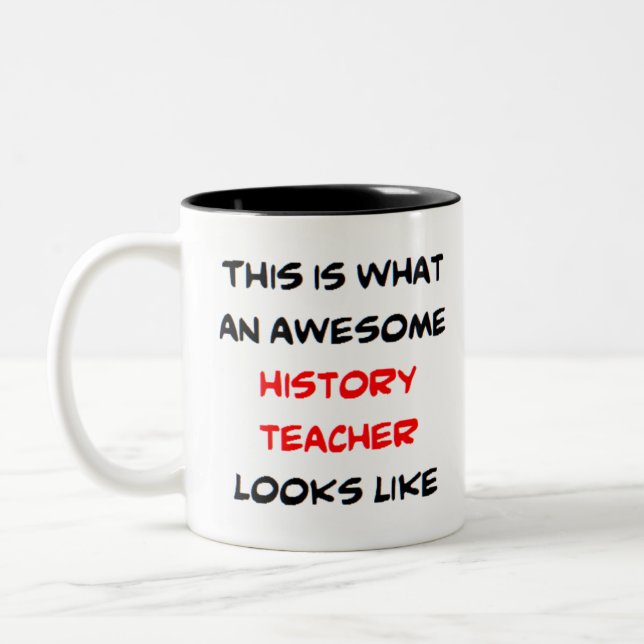 Tasse 2 Couleurs professeur d'histoire, génial (Gauche)