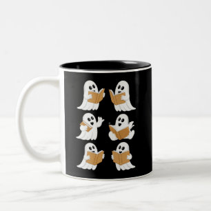 Tasse 2 Couleurs Professeur Halloween Fantôme Lecture de Livres Bib
