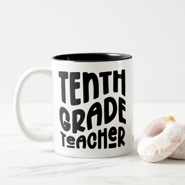 Tasse 2 Couleurs Professeur noir de seconde  (Avec donut)