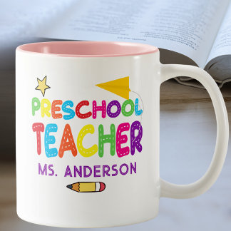 Tasse 2 Couleurs Professeur pré-scolaire Personnalisé couleur