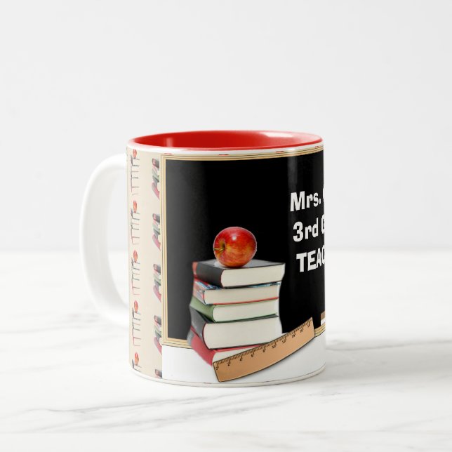 Tasse 2 Couleurs Professeur Rétro C'est la Rentrée  (Devant gauche)