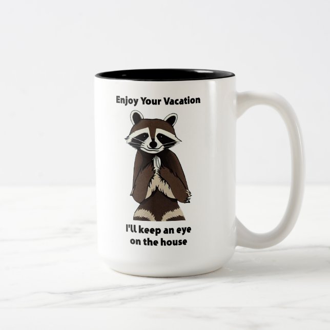 Tasse 2 Couleurs Profitez De Votre Vacance Mischievous Raccoon (Droit)