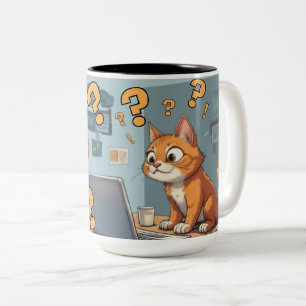 Tasse 2 Couleurs Programmeur Chat Humour Code, Chats, Café – Répéte