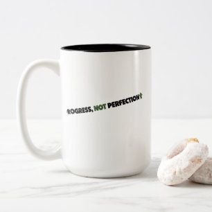Tasse 2 Couleurs Progrès et non Perfection Inspirant Motivant