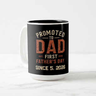Tasse 2 Couleurs Promu Papa dès 2026 Première Fête des Pères Vintag