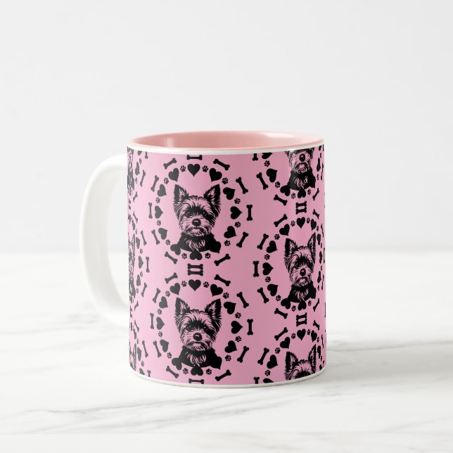 Tasse 2 Couleurs Propriétaire du chien du Yorkshire Terrier (Devant gauche)
