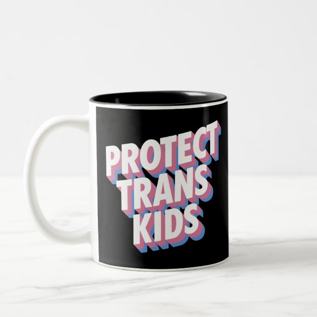 Tasse 2 Couleurs Protéger les enfants trans LGBTI+ Fière Mois des d (Gauche)
