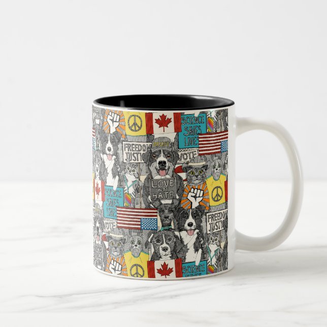 Tasse 2 Couleurs protestation des animaux (Droit)