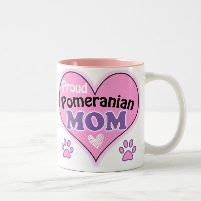 Tasse 2 Couleurs Proud Pomeranian Mom (Droit)