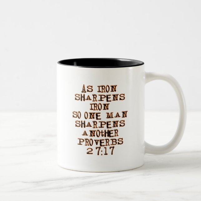 Tasse 2 Couleurs Proverbes 27:17 (Droit)