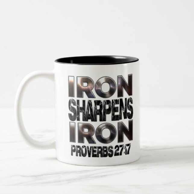 Tasse 2 Couleurs Proverbes 27-17 Iron sharpens Fer (Gauche)