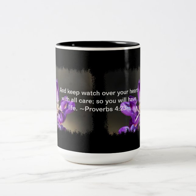 Tasse 2 Couleurs Proverbes 4:23 (Centre)