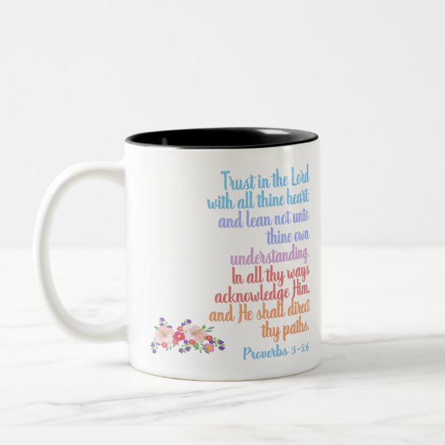 Tasse 2 Couleurs Proverbes Bible Verse (Gauche)