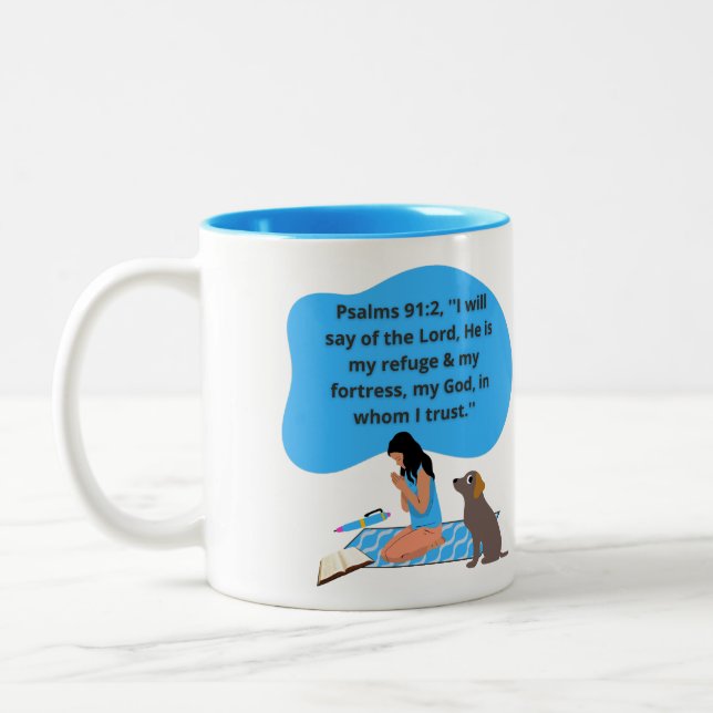 Tasse 2 Couleurs Psaumes 91 Accent Coussin (Gauche)