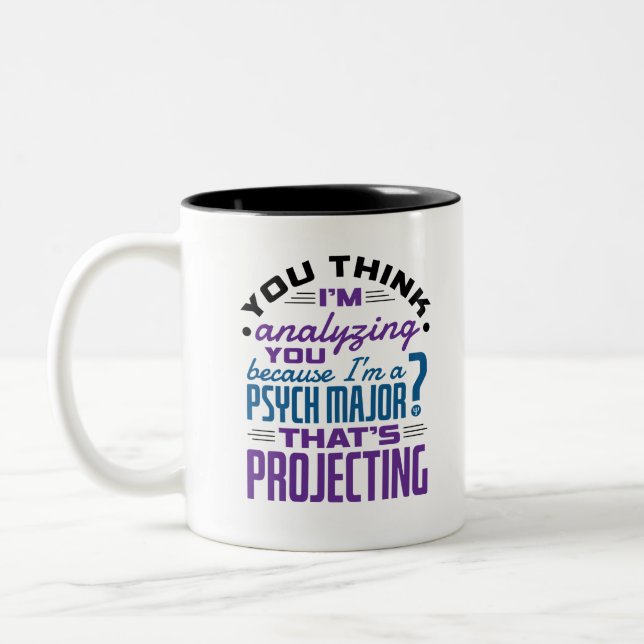 Tasse 2 Couleurs Psych Amusante Psychologie majeure Étudiant Projec (Gauche)