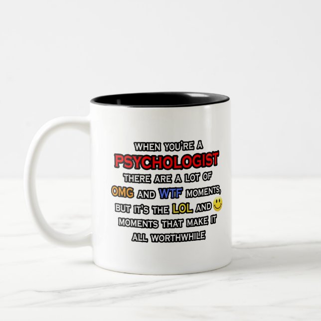 Tasse 2 Couleurs Psychologue plaisanter ... OMG WTF LOL (Gauche)