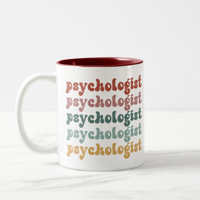 Tasse 2 Couleurs Psychologue Rétro Psychologie Étudiante Diplôme (Gauche)