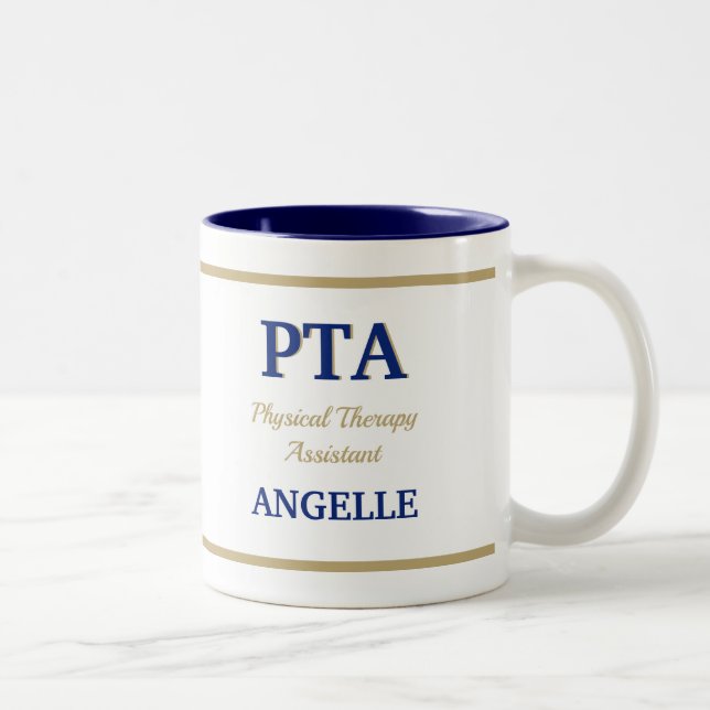 Tasse 2 Couleurs PTA (Assistant en physiothérapie) Café à deux tons (Droit)