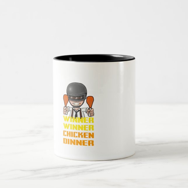 Tasse 2 Couleurs PUBG - Gagnant, dîner de poulet de gagnant (Centre)