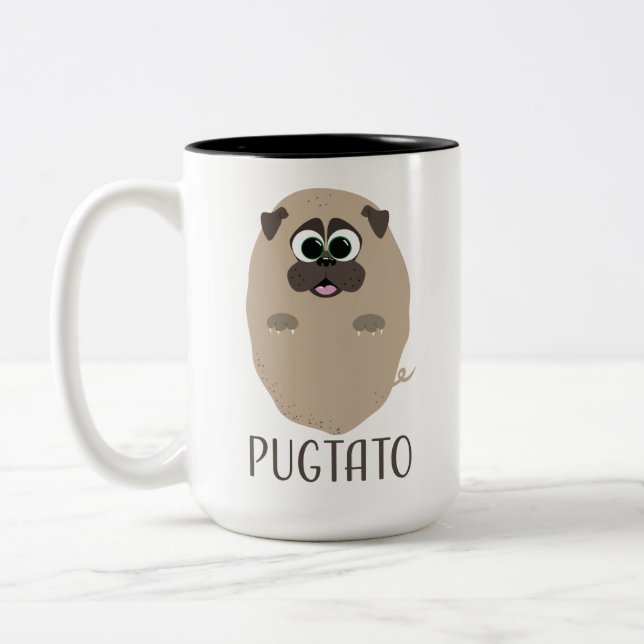 Tasse 2 Couleurs Pugtato ! (Gauche)