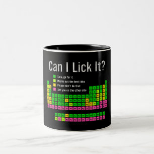 Tasse 2 Couleurs Puis-je le Lick Table périodique Enseignant Enfant