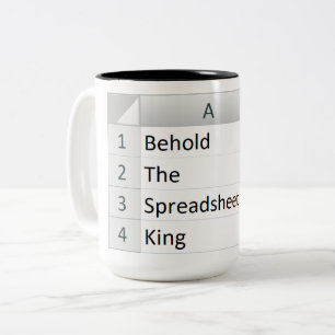 Tasse 2 Couleurs Puissant tableur King, Excel Silver