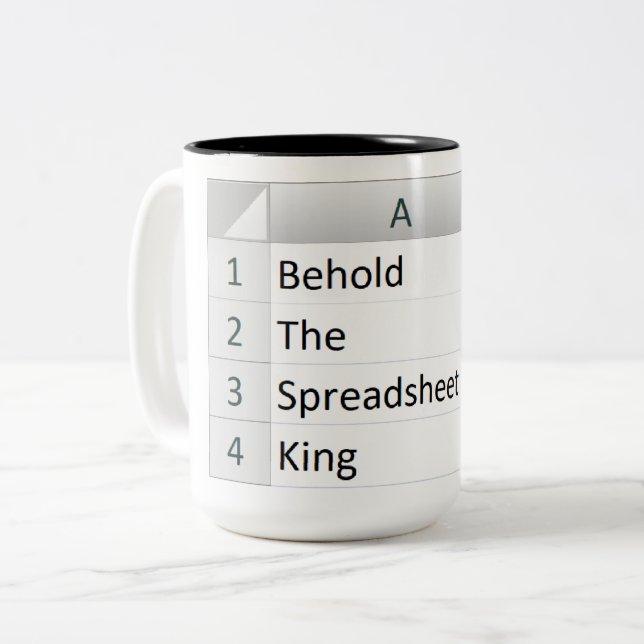 Tasse 2 Couleurs Puissant tableur King, Excel Silver (Devant gauche)