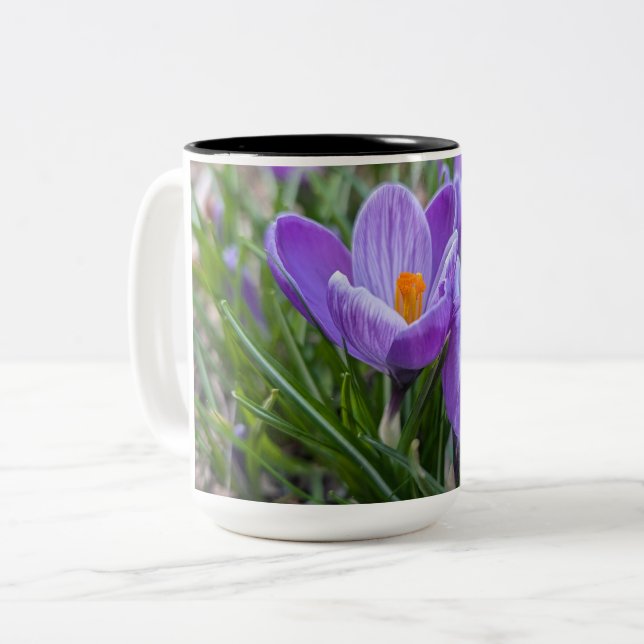 Tasse 2 Couleurs Purple Crocus Flower (Devant gauche)