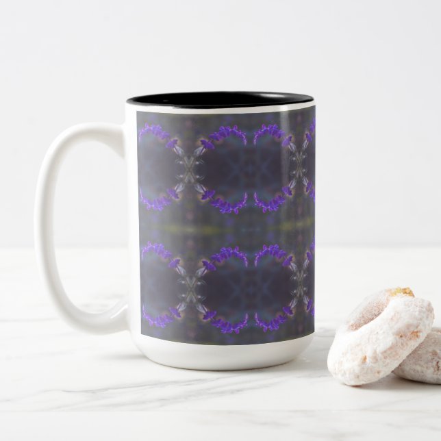 Tasse 2 Couleurs Purple Floral Garden (Avec donut)