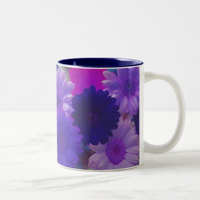 Tasse 2 Couleurs Purple Gerbera Fleurs de marguerite Photo Art Café (Droit)
