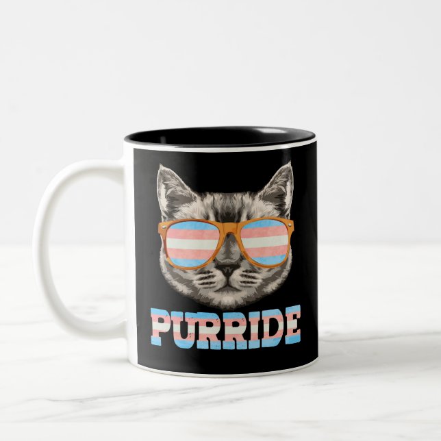 Tasse 2 Couleurs Purride Cat Pride LGBT Transgenre Drapeau Transgen (Gauche)