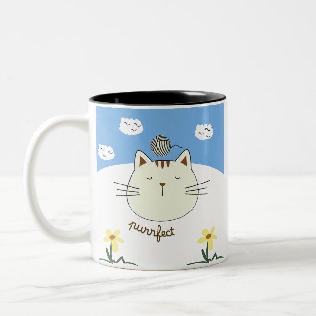 Tasse 2 Couleurs Purring Cat with Yarn Ball (Gauche)